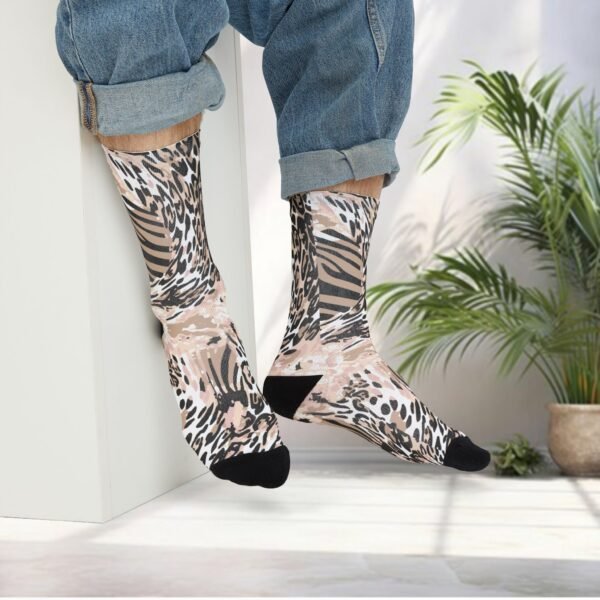 Neutral Leopard Zebra Novelty Socks