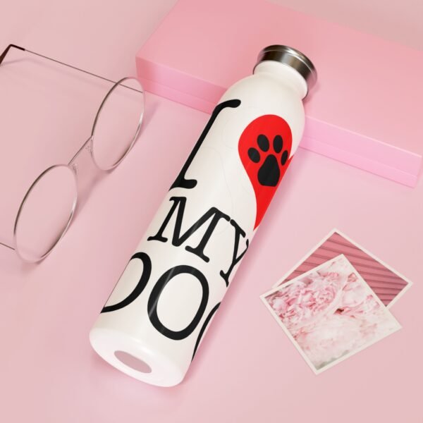 I LOVE My Dog Red Heart Slim 20 oz Water Bottle