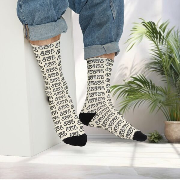 "Man of GOD" Sublimation Crew Novelty Socks