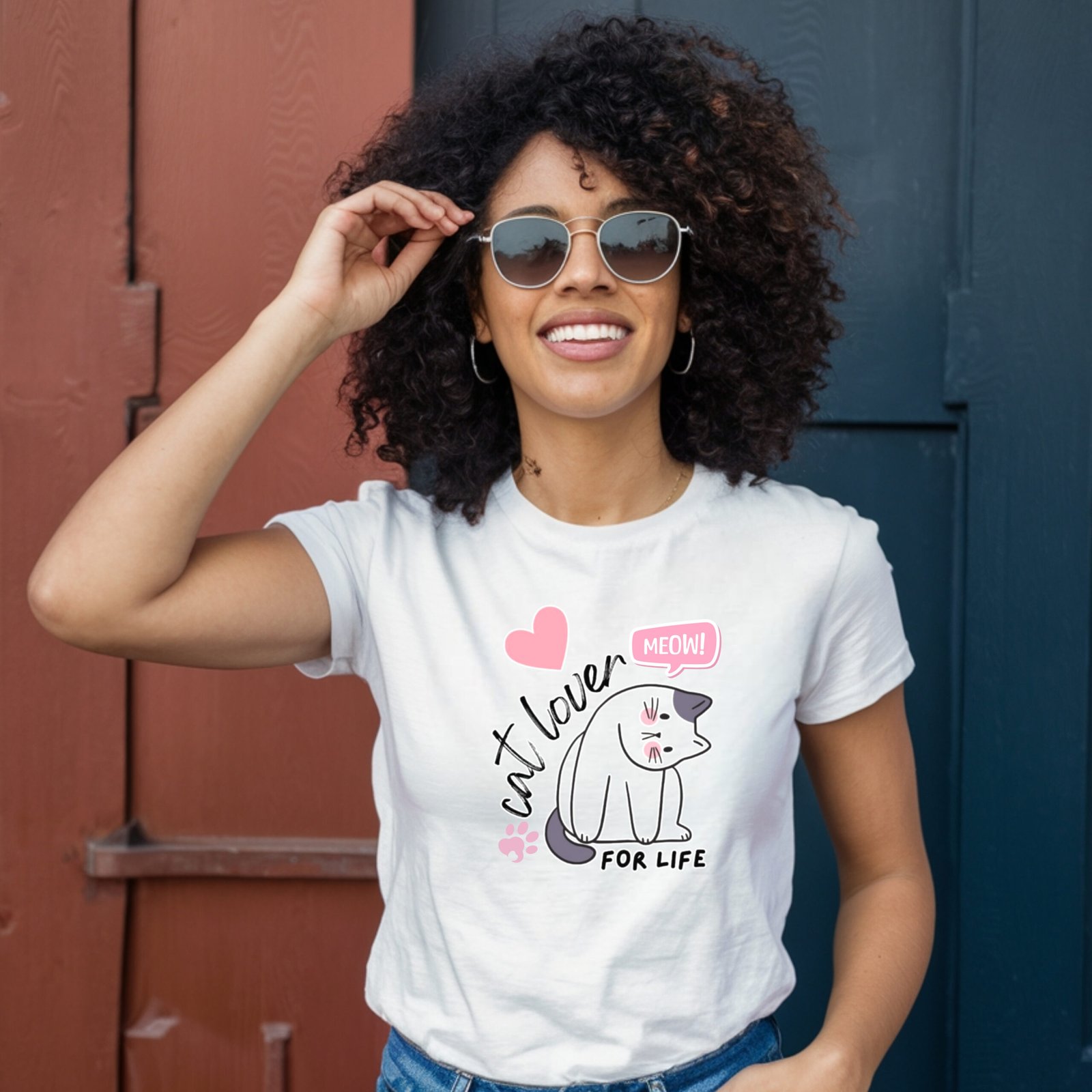 Cat Lover for Life — Cute 'Meow' Graphic Tee