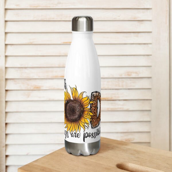 With God Sunflower Stainless Steel Water Bottle