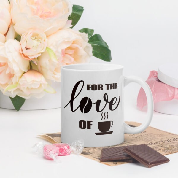 For the Love of Coffee White Glossy Mug