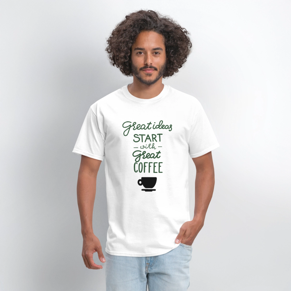 Great Ideas Start with Great Coffee Unisex  T-Shirt - Image 9