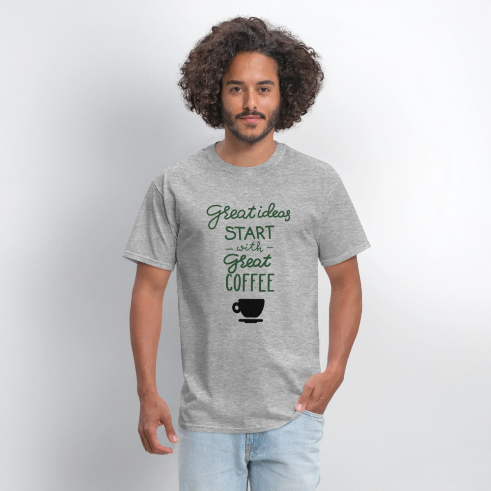 Great Ideas Start with Great Coffee Unisex  T-Shirt - Image 8