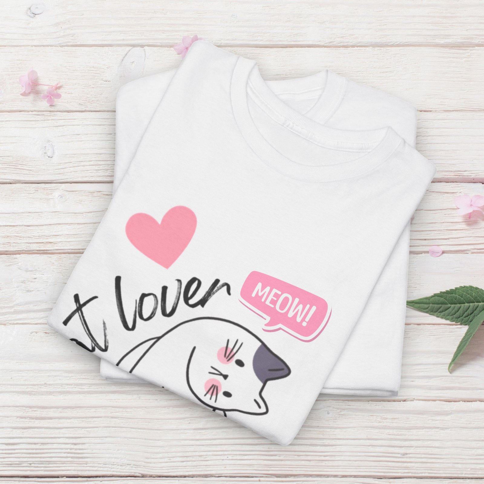 Cat Lover for Life — Cute 'Meow' Graphic Tee - Image 2