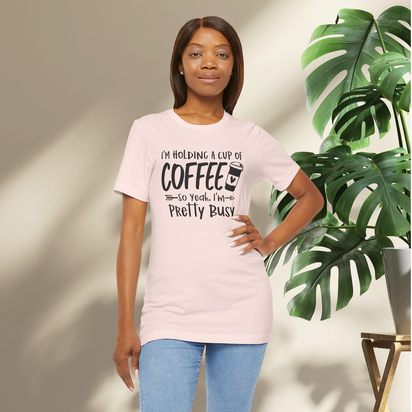 I’m Holding a Cup of Coffee, I'm Pretty Busy Unisex T-Shirt - Image 10