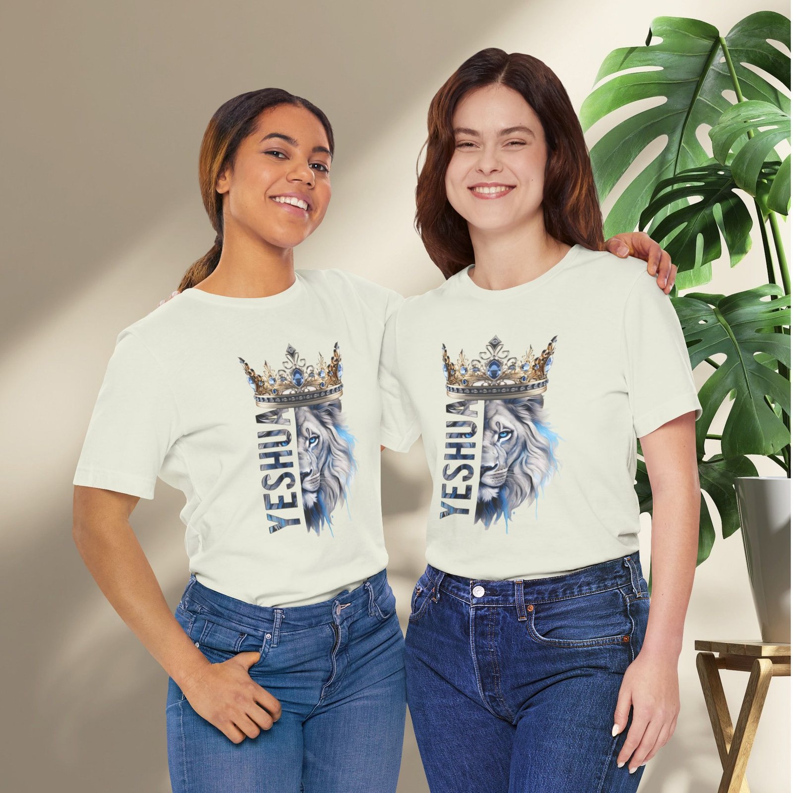 King of Kings - Crowned Yeshua Lion Unisex Tee - Image 35