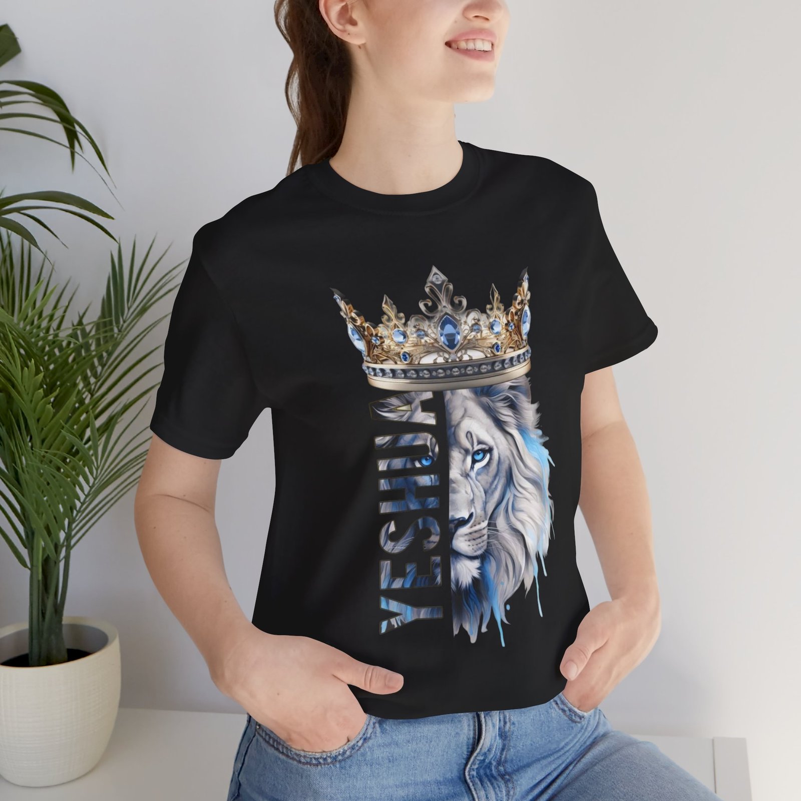 King of Kings - Crowned Yeshua Lion Unisex Tee - Image 20