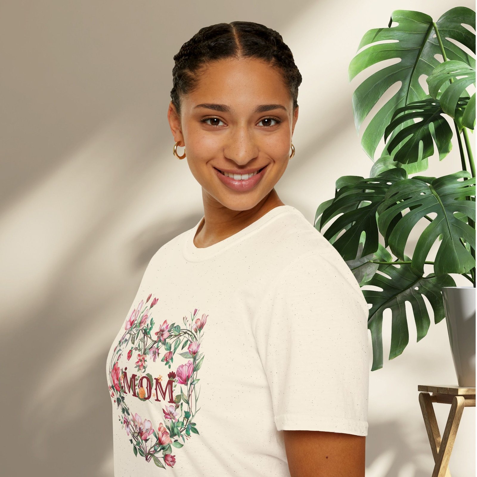 Floral Heart Wreath - MOM T-Shirt - Image 10