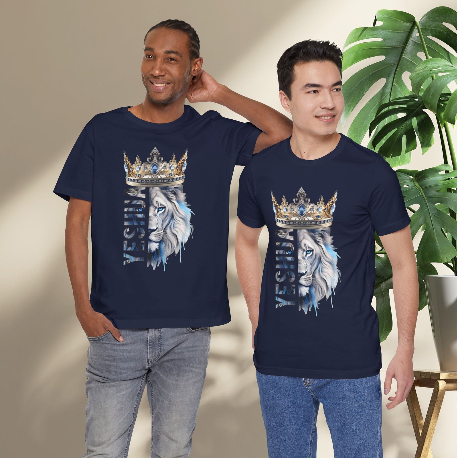 King of Kings - Crowned Yeshua Lion Unisex Tee - Image 43