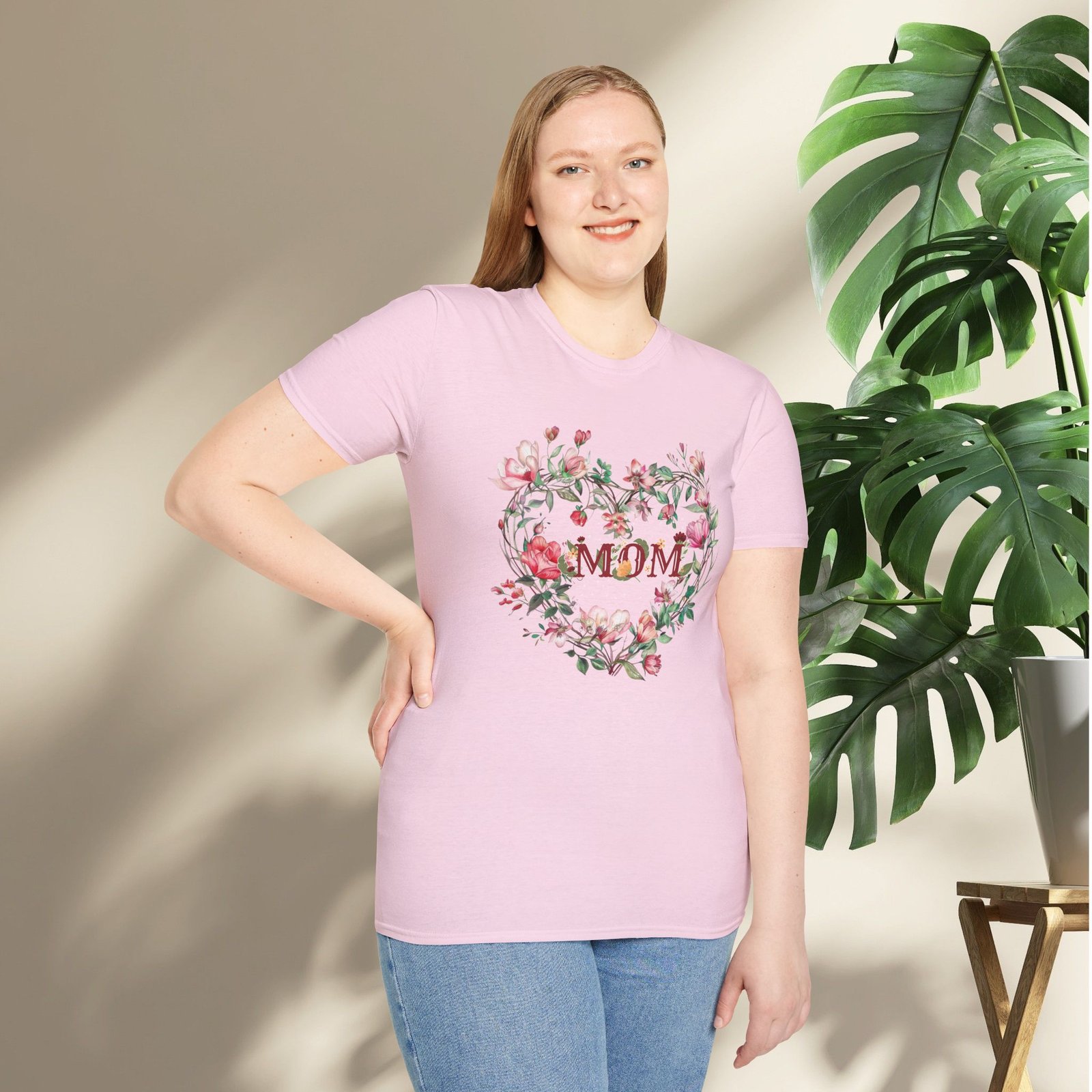 Floral Heart Wreath - MOM T-Shirt - Image 24