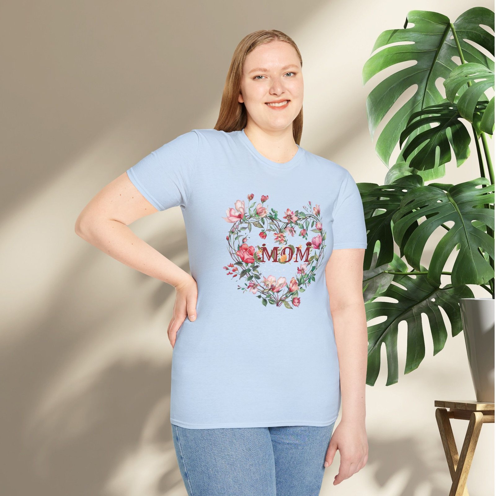 Floral Heart Wreath - MOM T-Shirt - Image 19