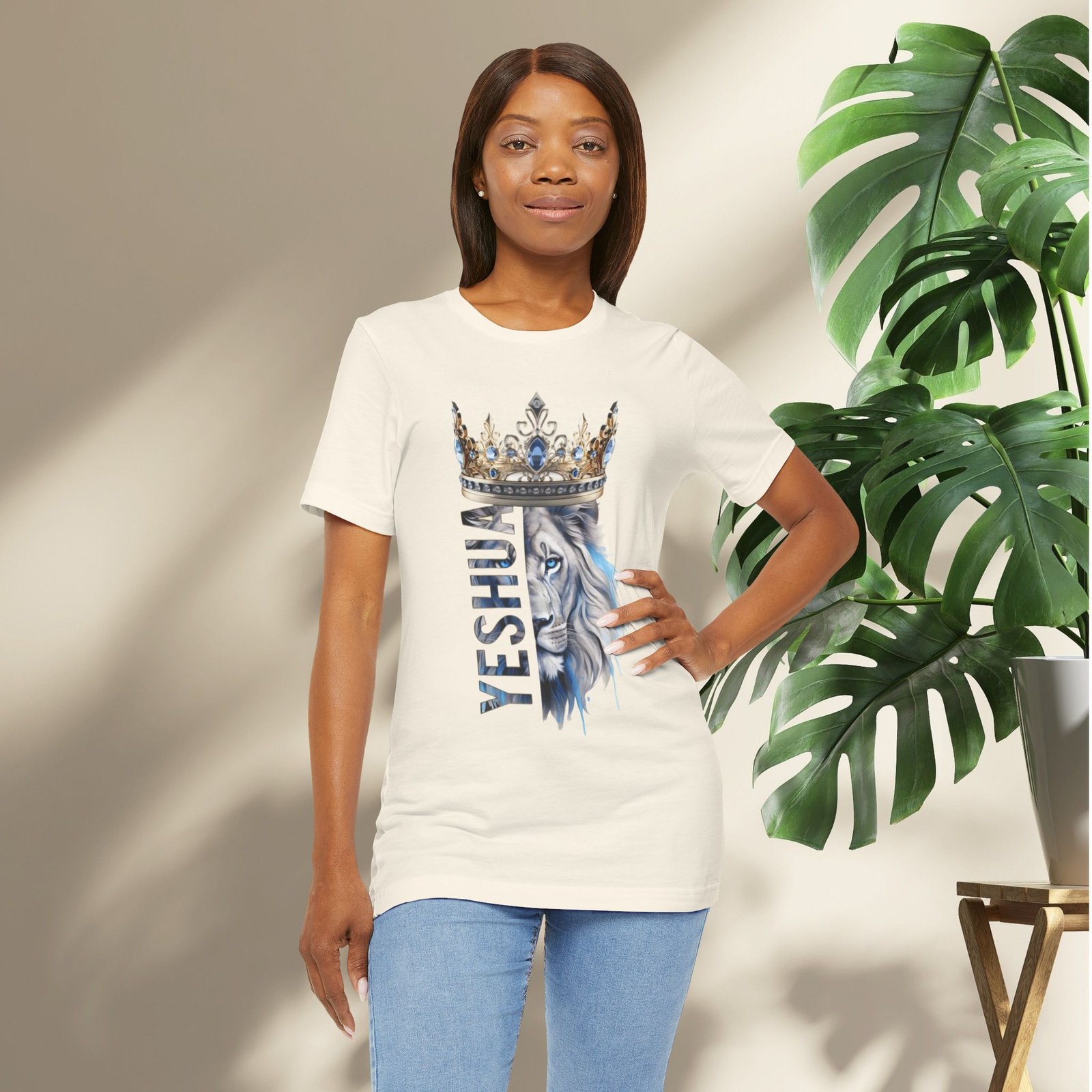 King of Kings - Crowned Yeshua Lion Unisex Tee - Image 26