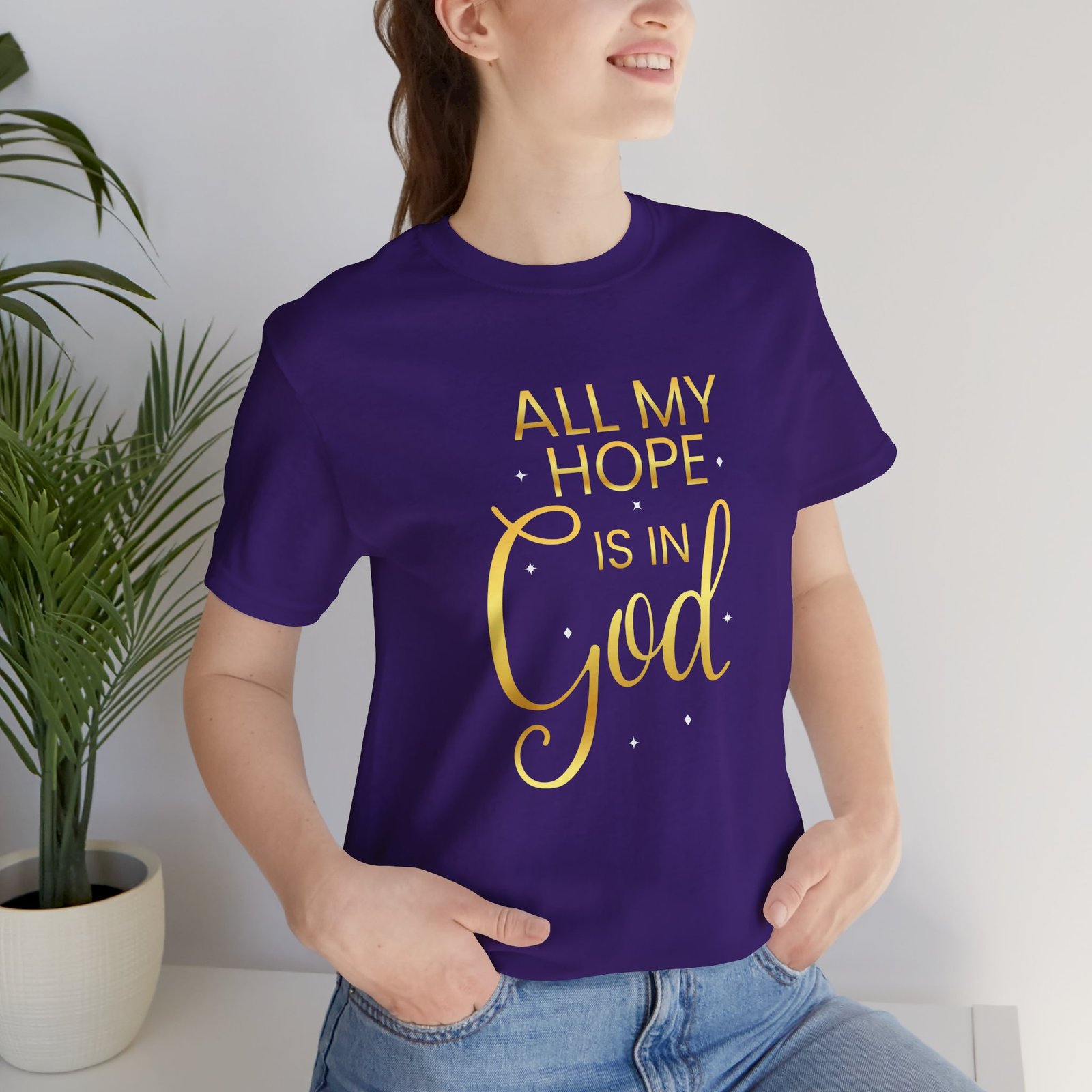 'All My Hope Is In God' T-Shirt - Gold - Image 20