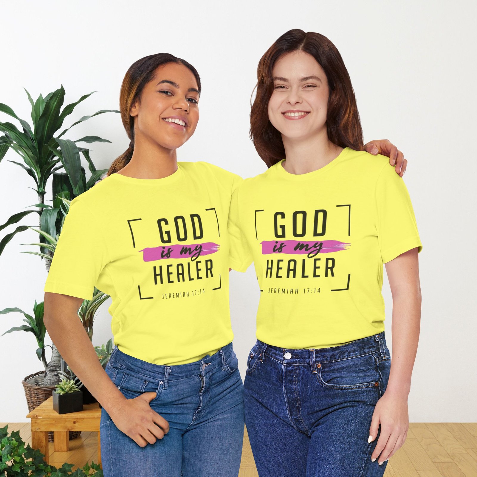 God is My Healer - Pink - Unisex T-Shirt - Image 21