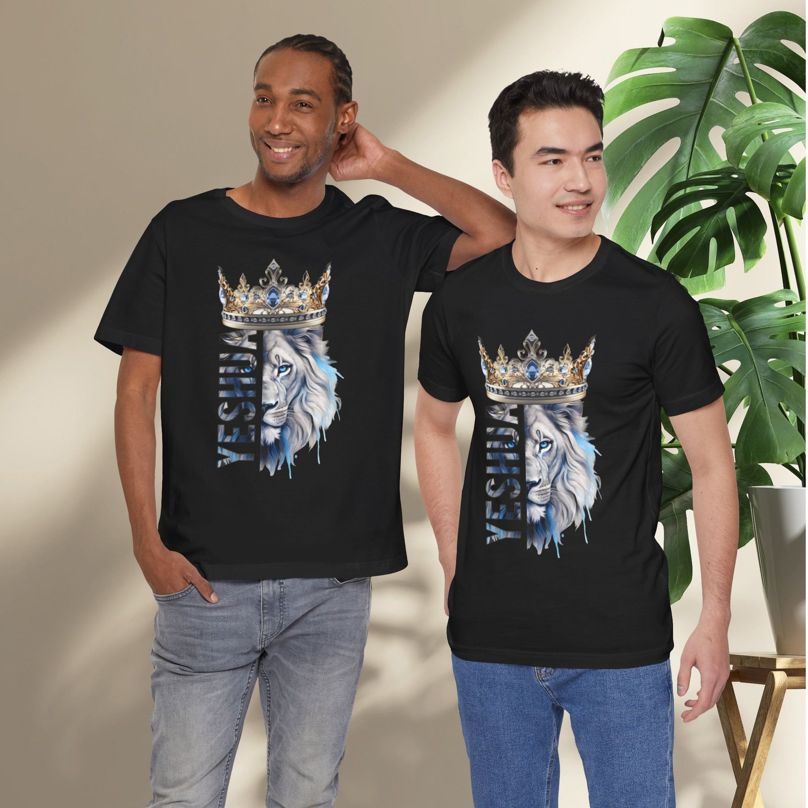King of Kings - Crowned Yeshua Lion Unisex Tee - Image 22