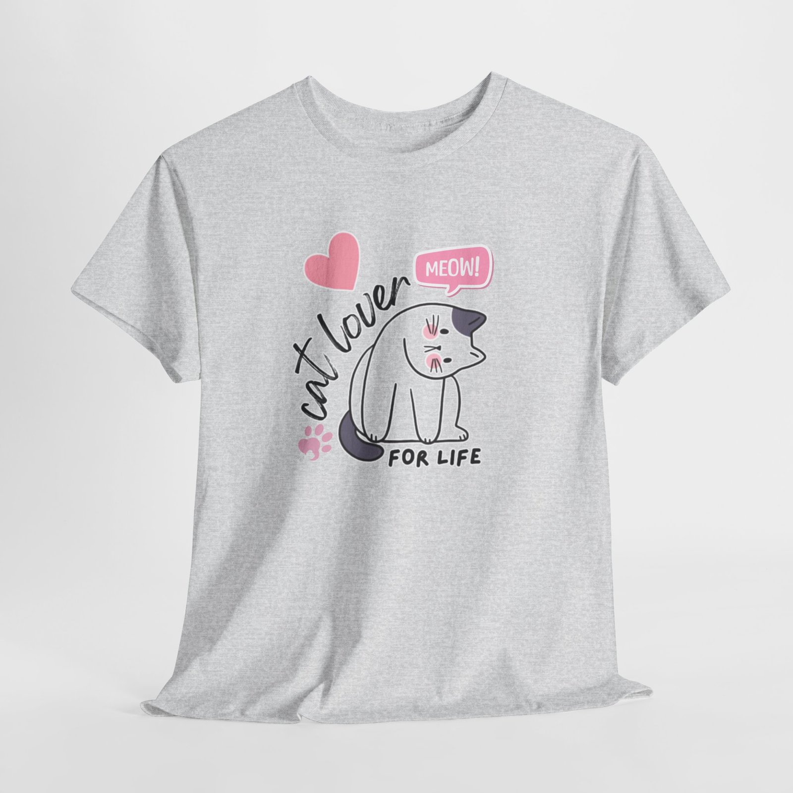 Cat Lover for Life — Cute 'Meow' Graphic Tee - Image 10