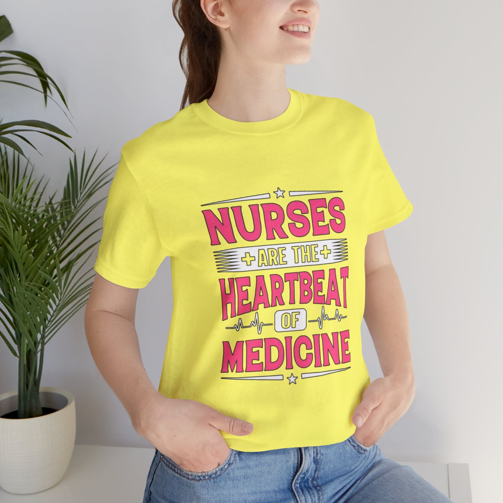 Nurses are the Heartbeat of Medicine Unisex Jersey T-Shirt - Image 15