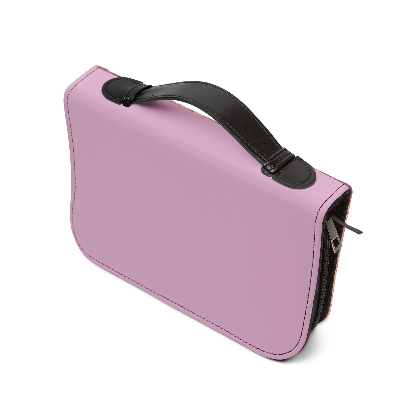 Pink Floral Cross Zippered Bible Cover Case - Image 3