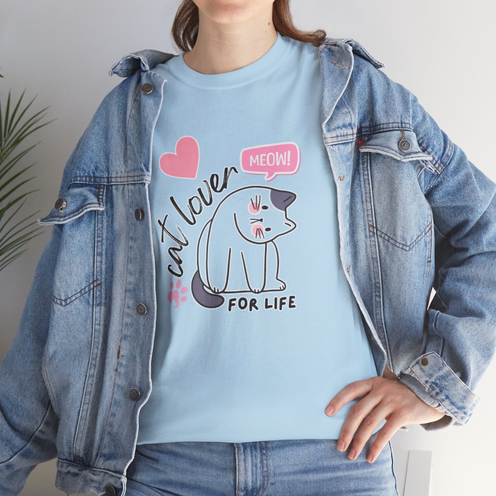 Cat Lover for Life — Cute 'Meow' Graphic Tee - Image 35