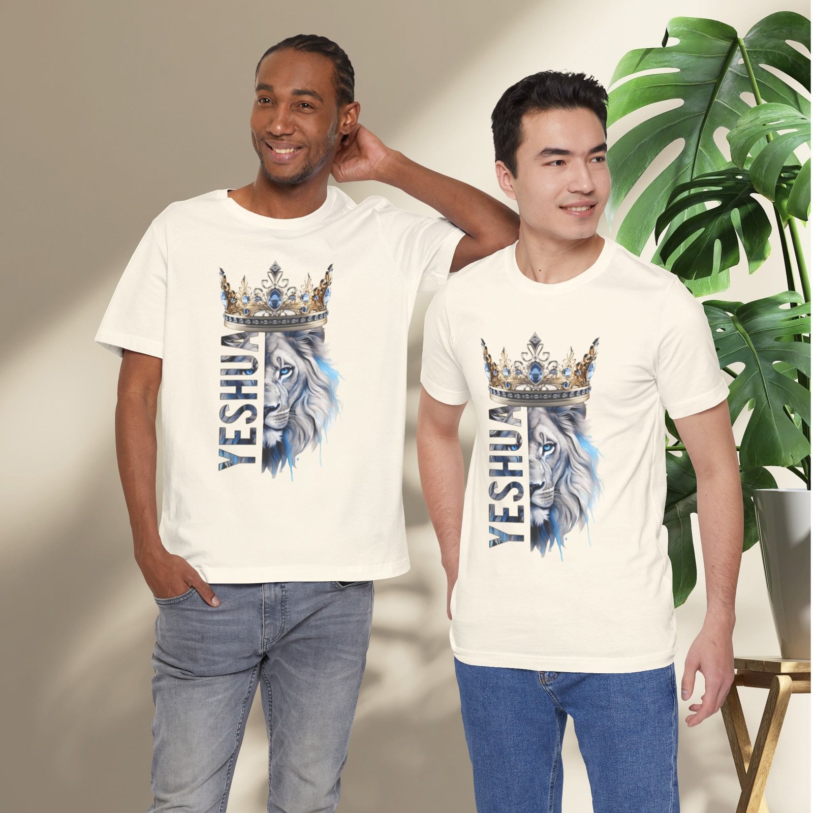 King of Kings - Crowned Yeshua Lion Unisex Tee - Image 29