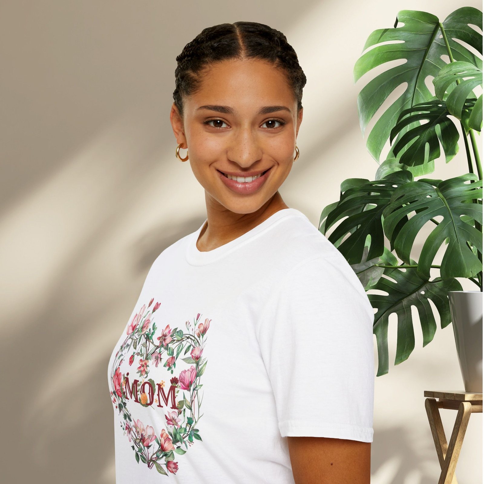 Floral Heart Wreath - MOM T-Shirt - Image 5