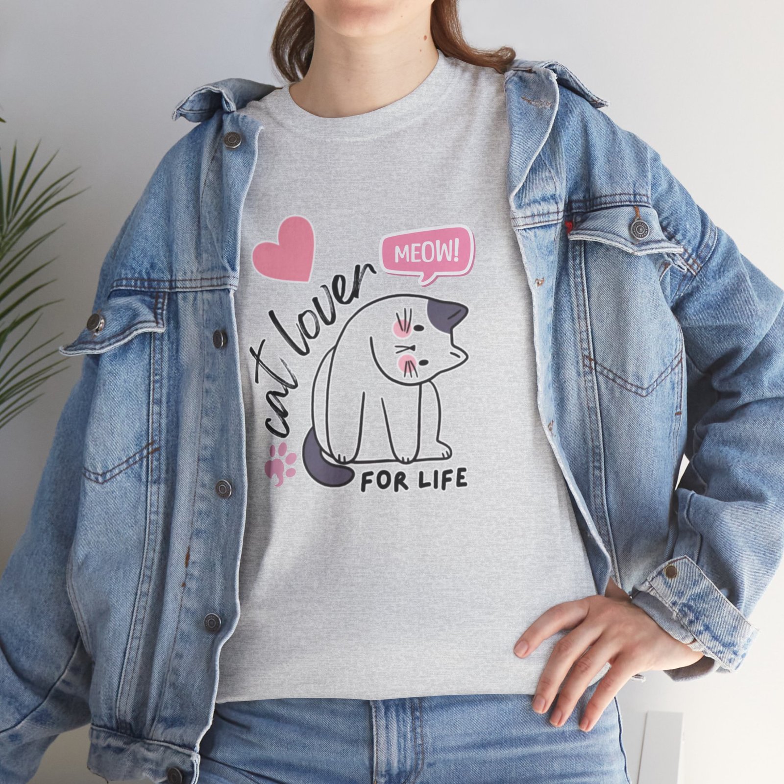 Cat Lover for Life — Cute 'Meow' Graphic Tee - Image 14