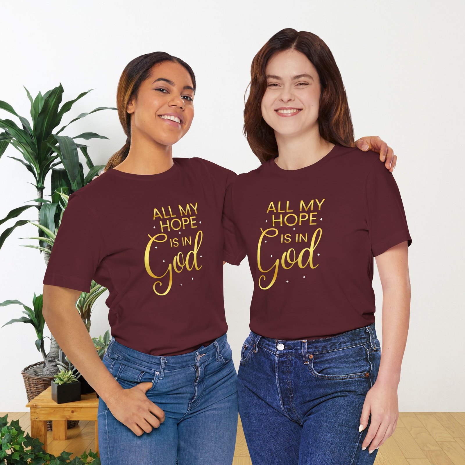 'All My Hope Is In God' T-Shirt - Gold - Image 26
