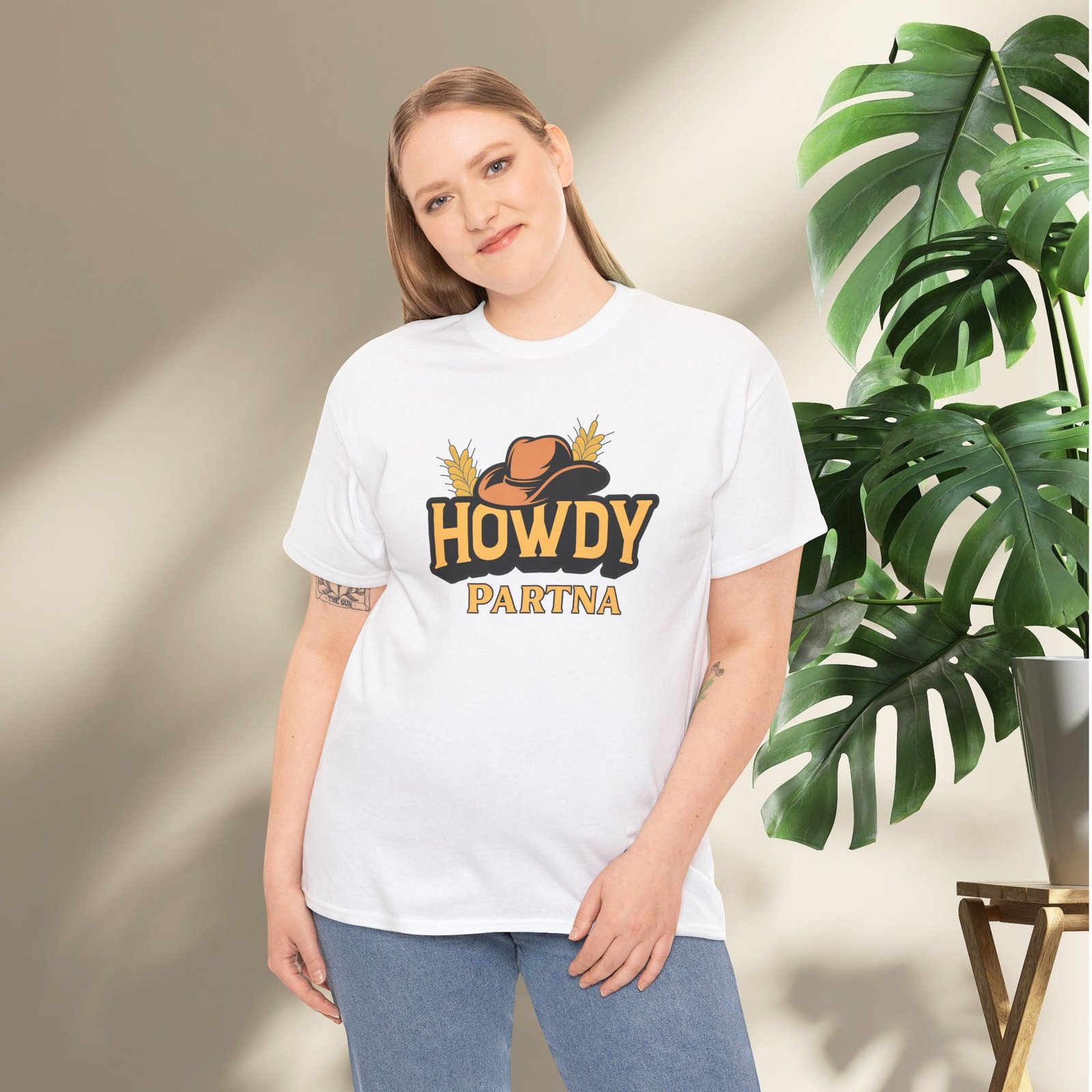 Howdy Partna  — Western Cowboy Hat Unisex T-Shirt - Image 4