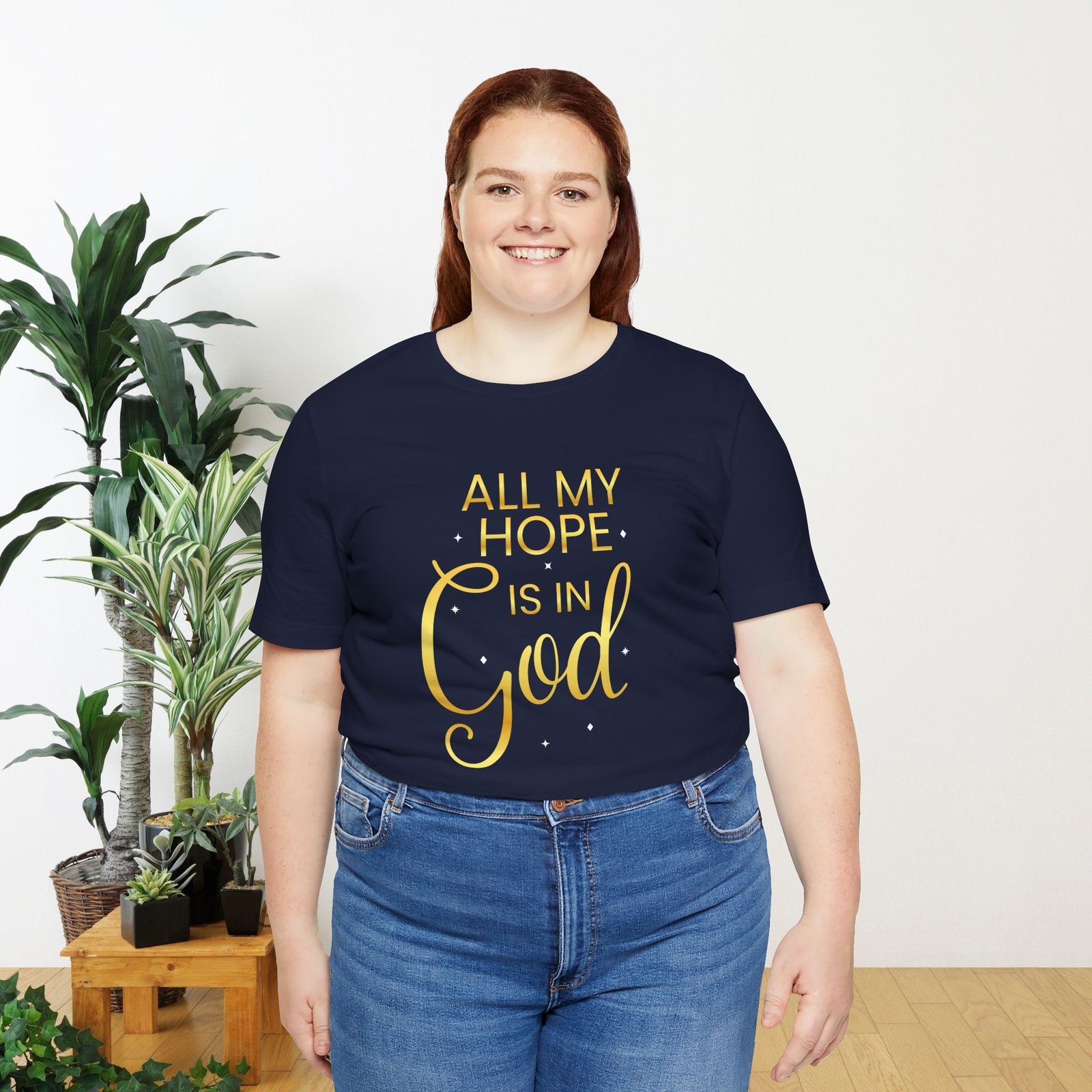 'All My Hope Is In God' T-Shirt - Gold - Image 13