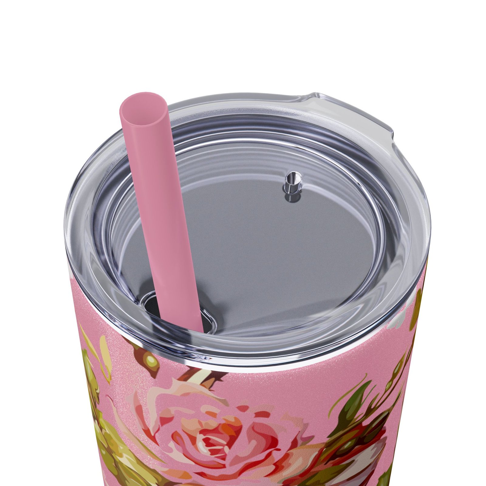 Glitter Rose Skinny Tumbler, 20oz - Multiple Colors - Image 5