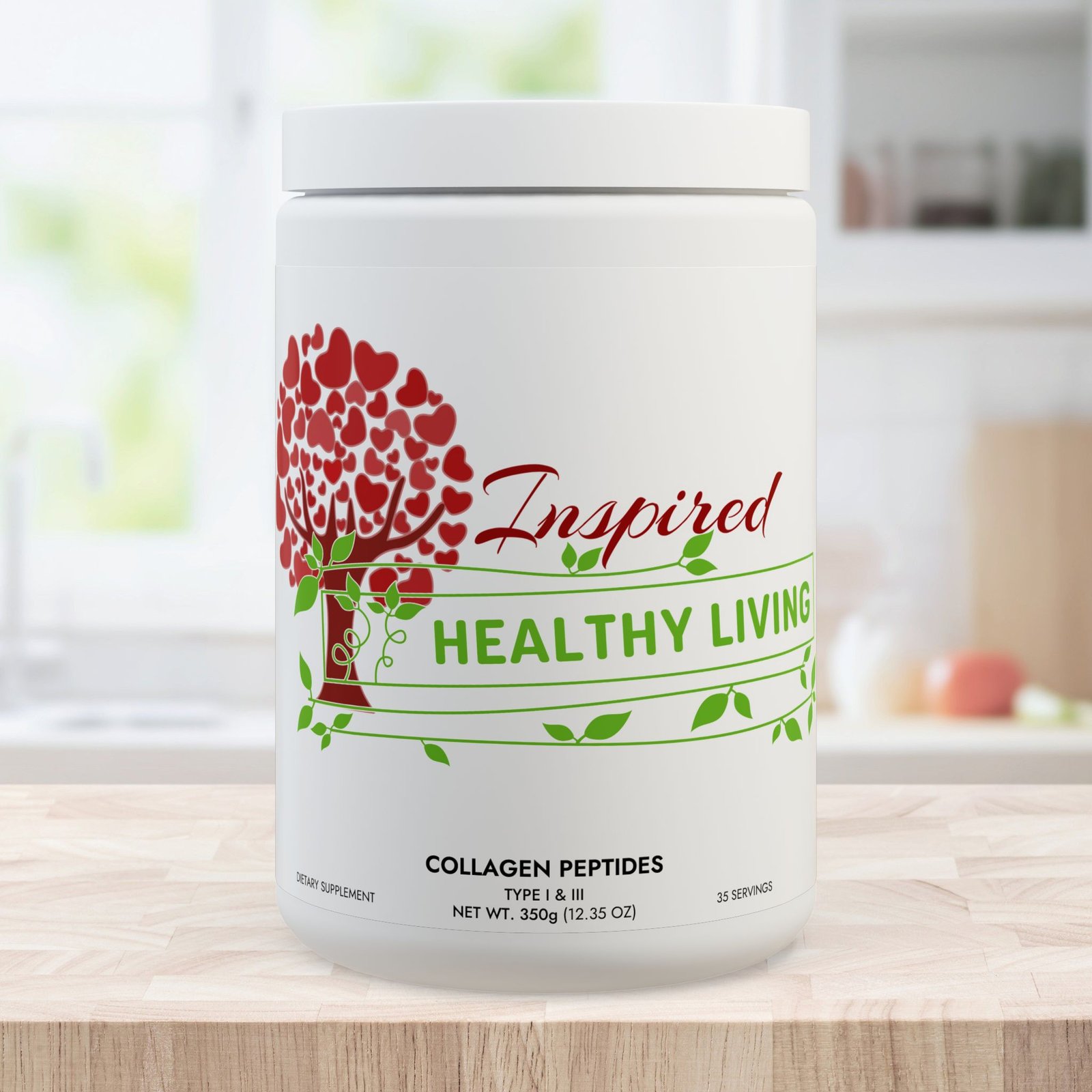 Inspired Healthy Living Collagen Peptides Type I & III Supplement