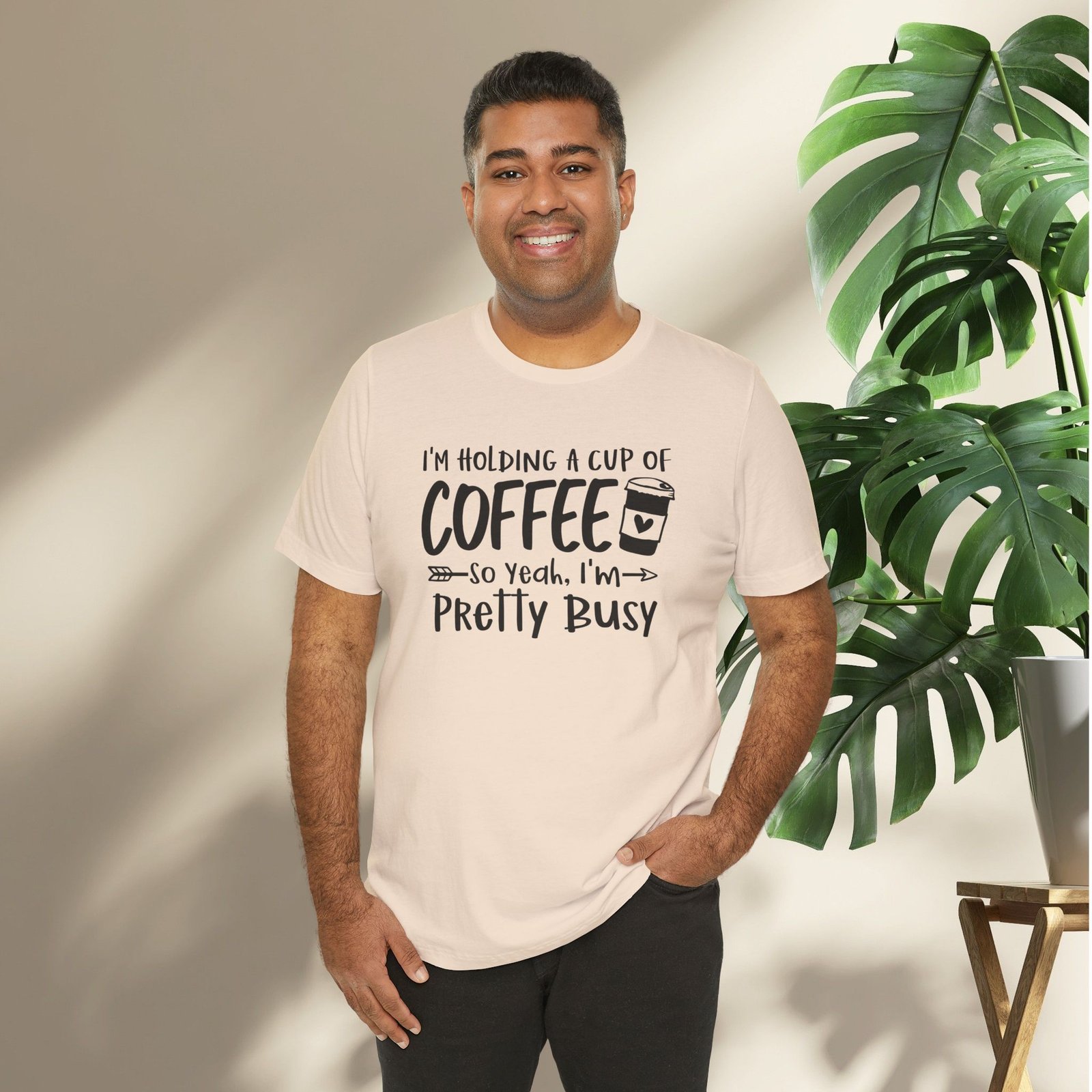 I’m Holding a Cup of Coffee, I'm Pretty Busy Unisex T-Shirt - Image 20