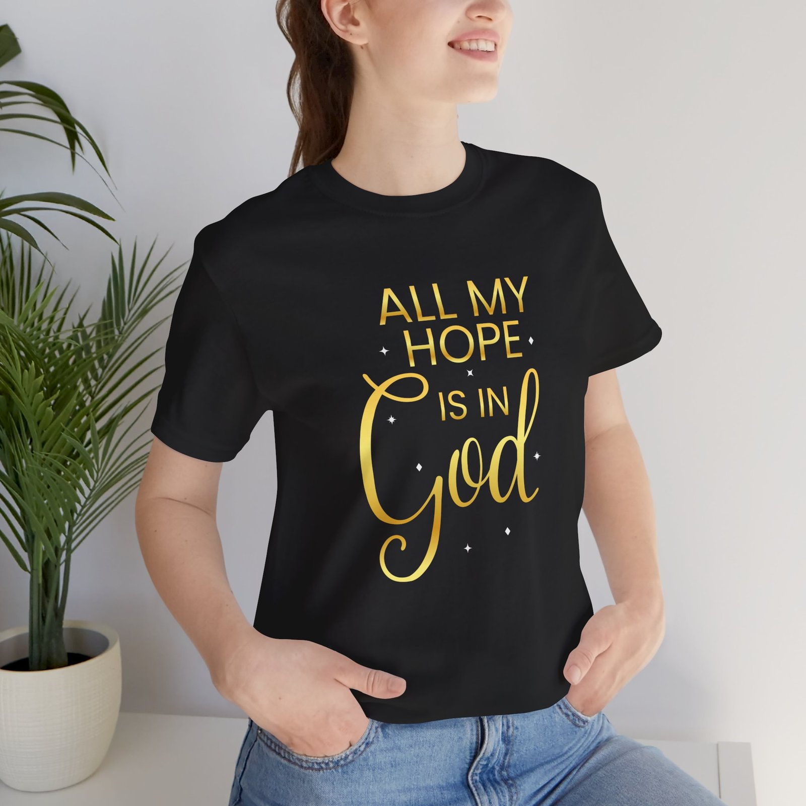 'All My Hope Is In God' T-Shirt - Gold - Image 28