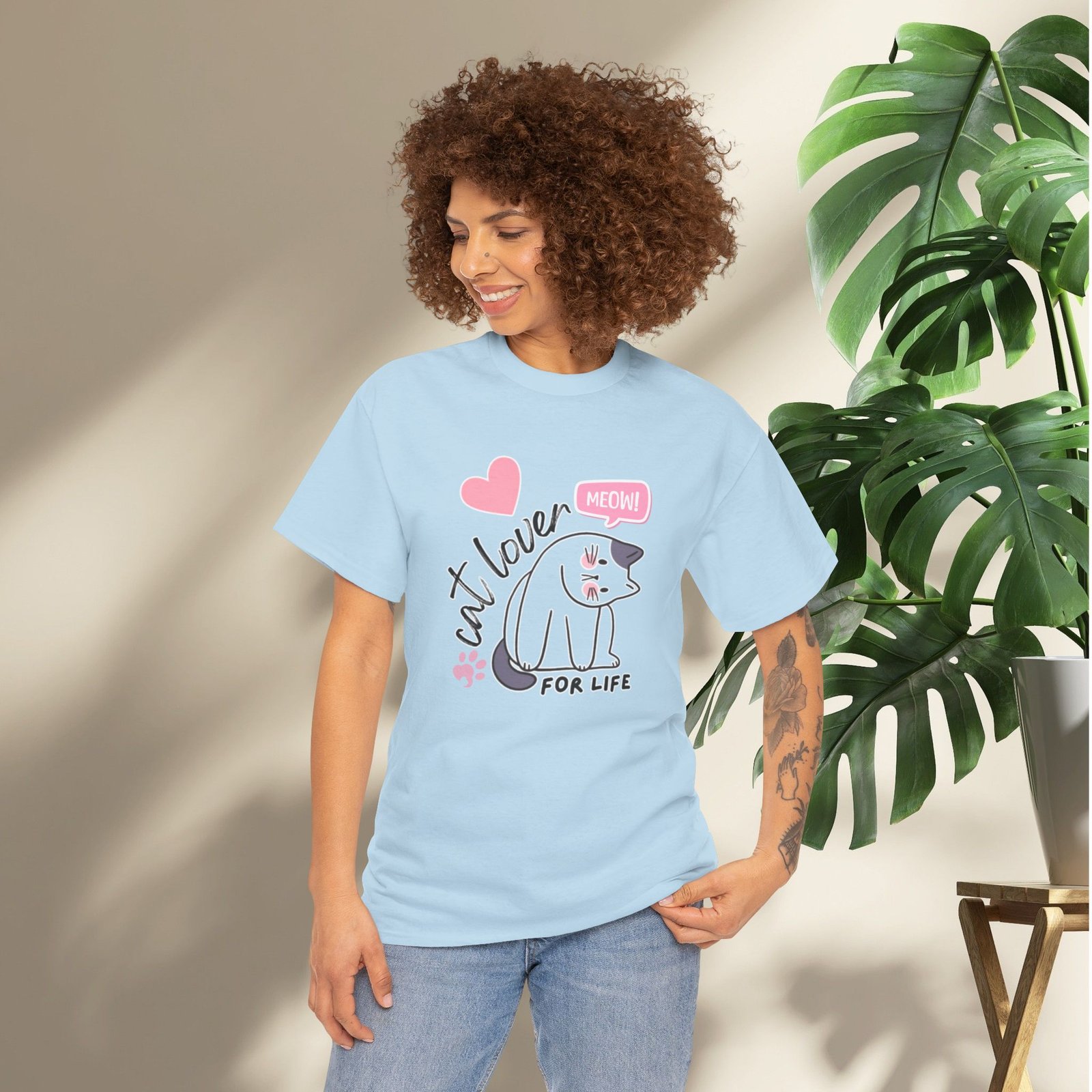 Cat Lover for Life — Cute 'Meow' Graphic Tee - Image 33