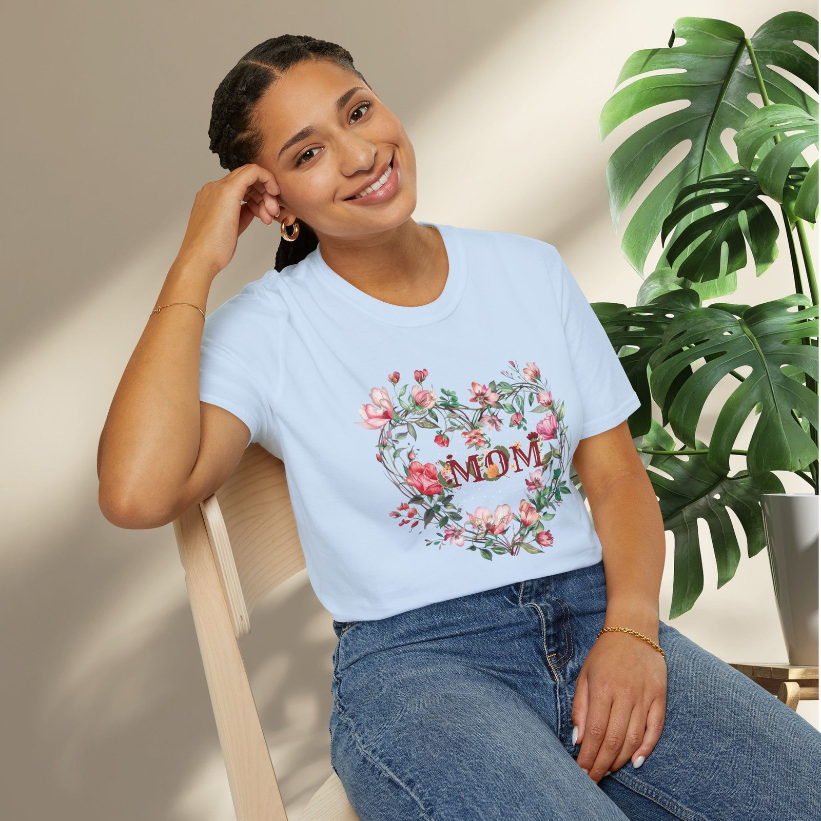 Floral Heart Wreath - MOM T-Shirt - Image 21