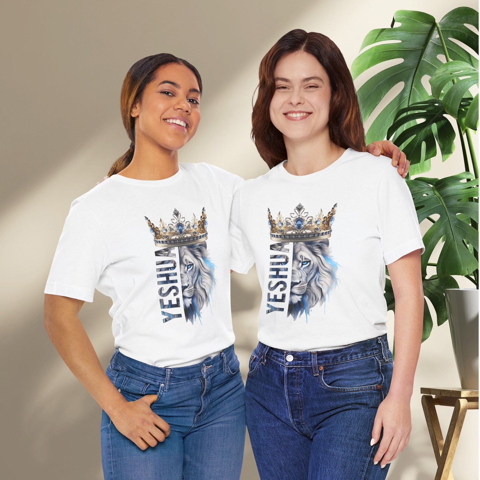 King of Kings - Crowned Yeshua Lion Unisex Tee - Image 6