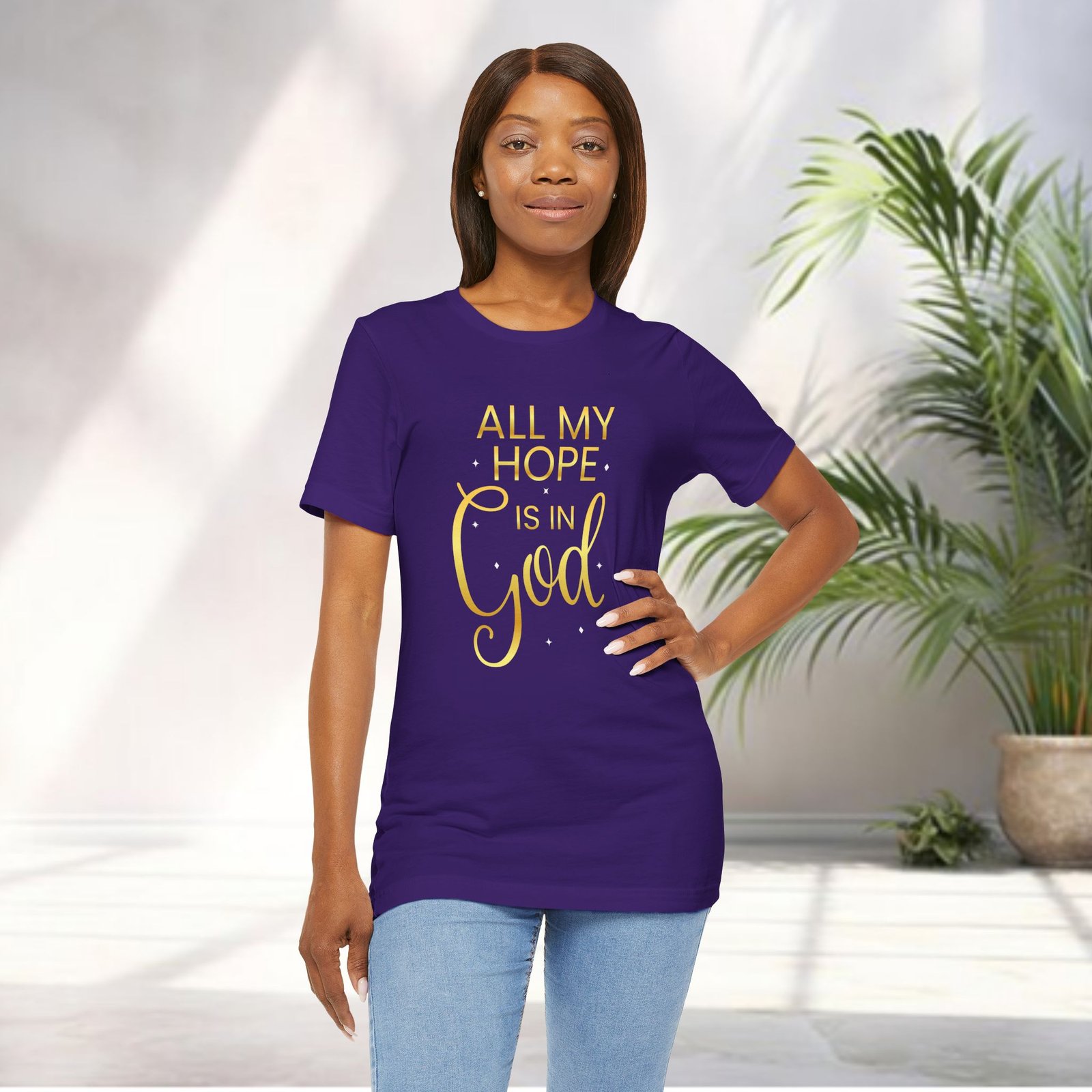 'All My Hope Is In God' T-Shirt - Gold - Image 19