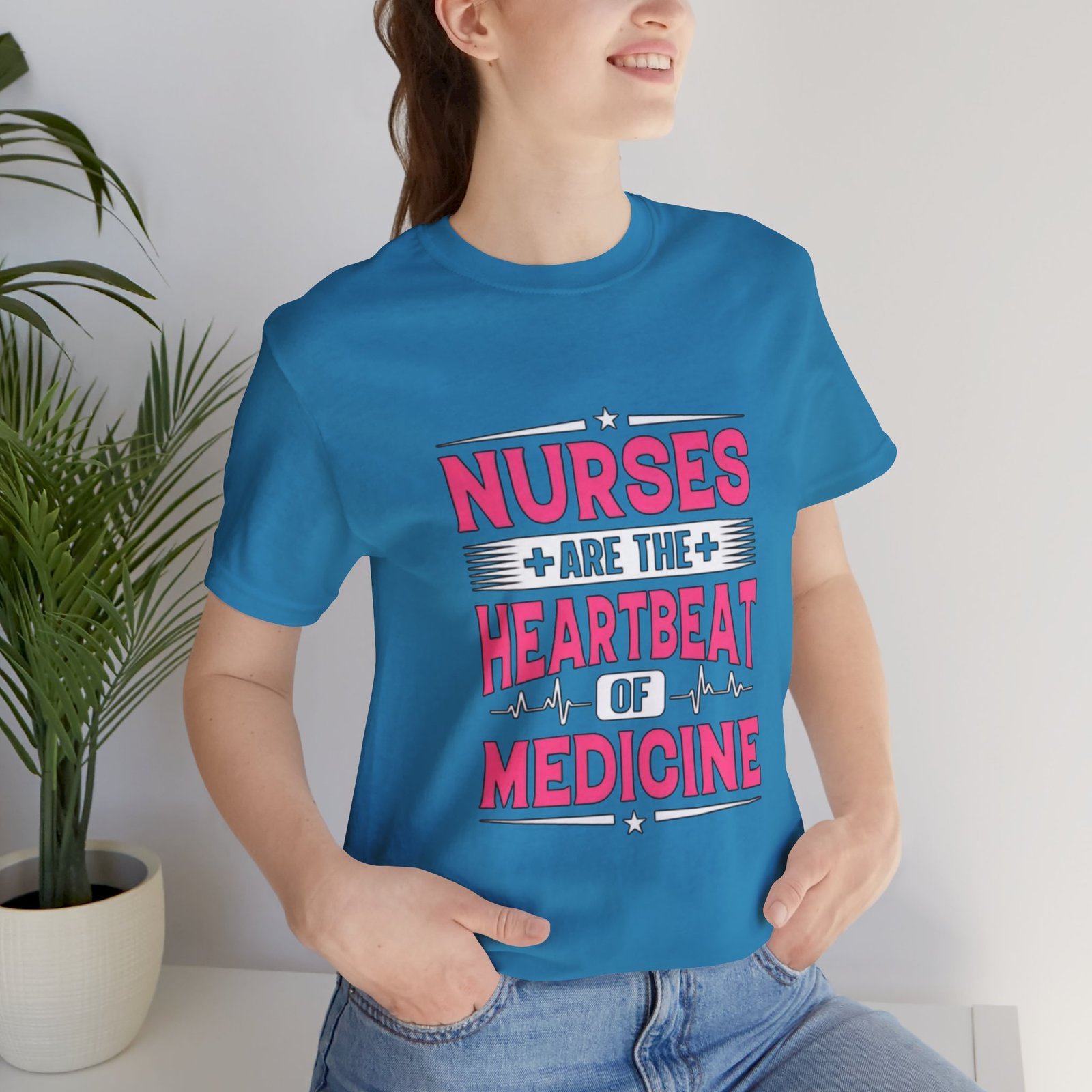Nurses are the Heartbeat of Medicine Unisex Jersey T-Shirt - Image 19