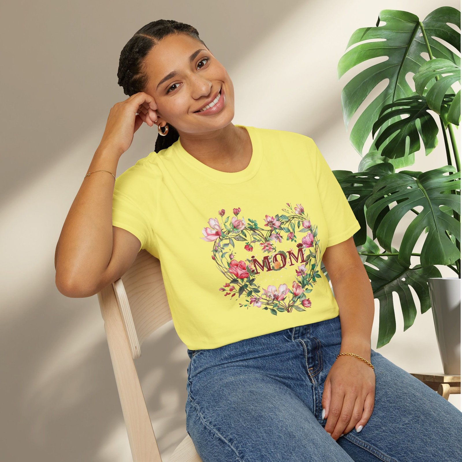 Floral Heart Wreath - MOM T-Shirt - Image 16