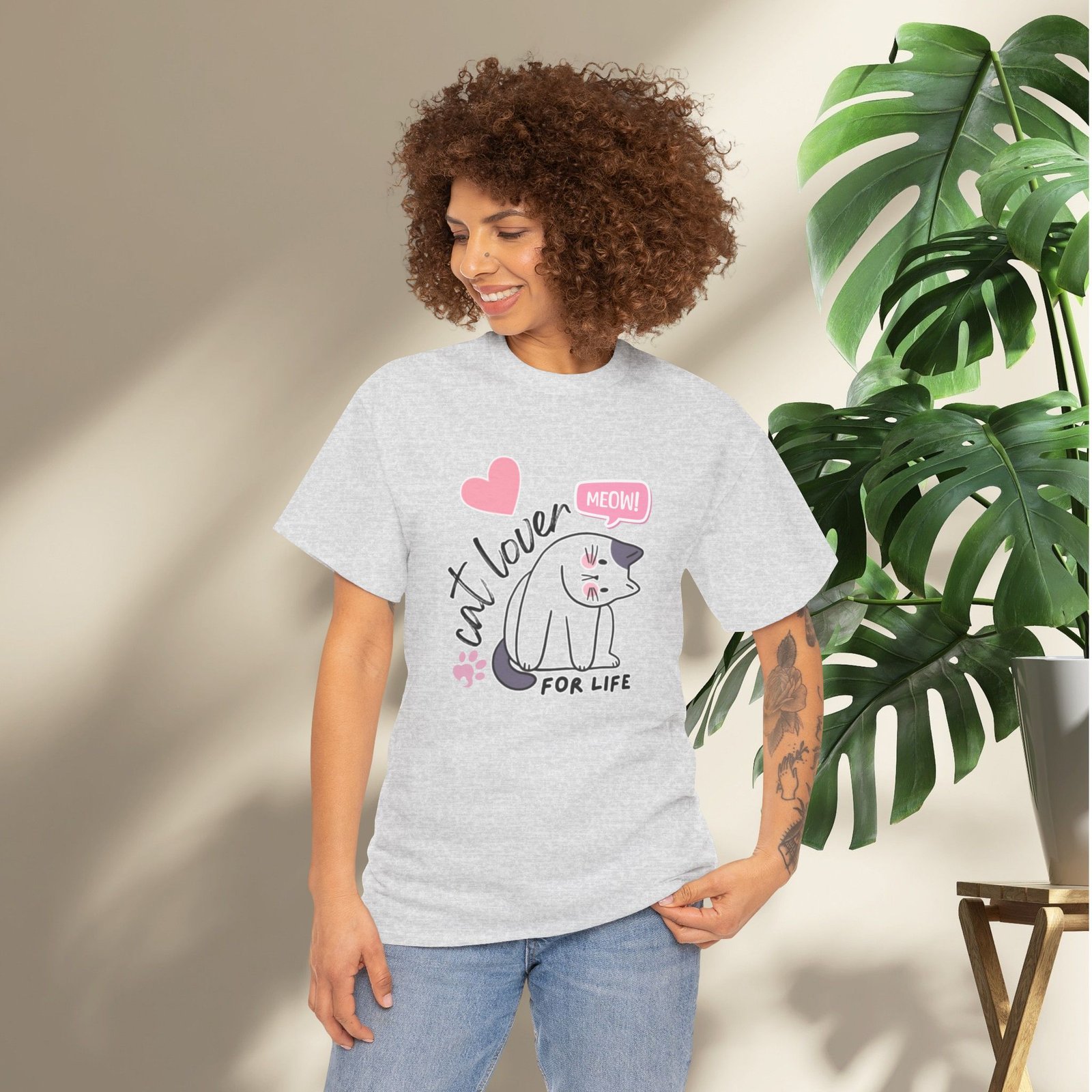 Cat Lover for Life — Cute 'Meow' Graphic Tee - Image 12