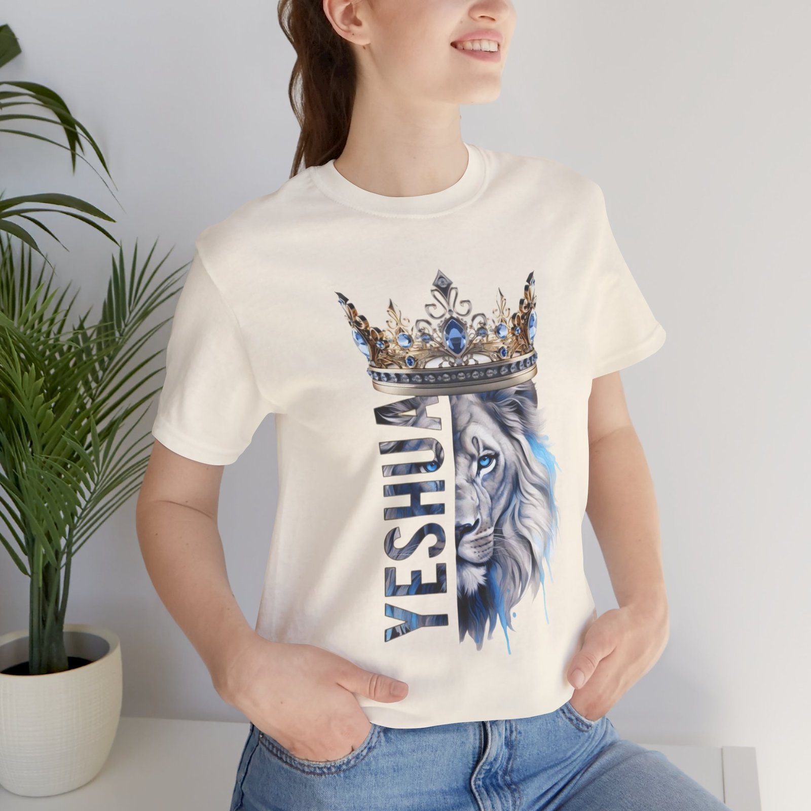 King of Kings - Crowned Yeshua Lion Unisex Tee - Image 27