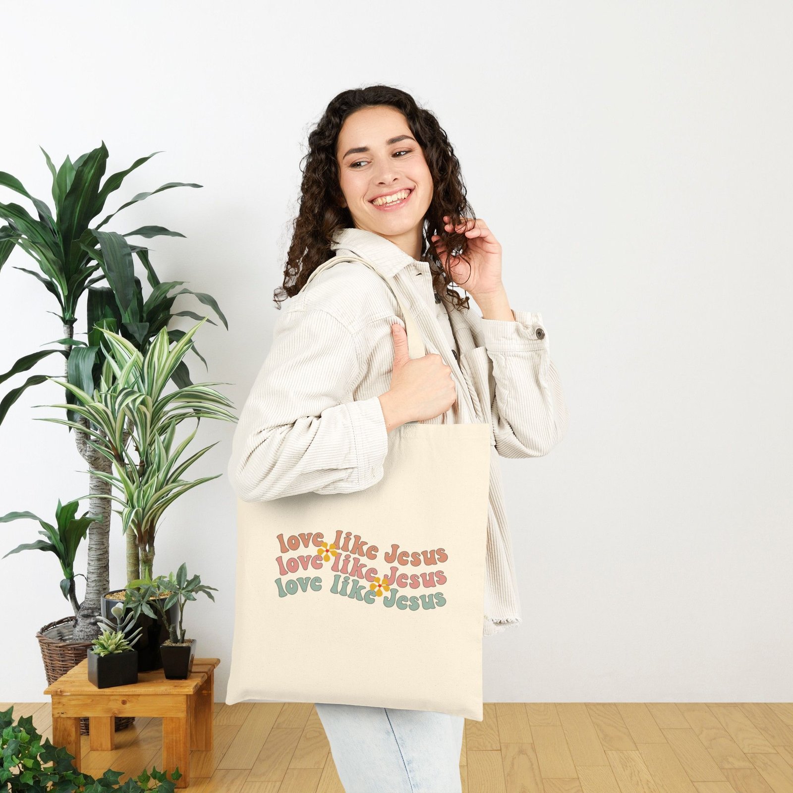 Love Like Jesus Cotton Canvas Tote Bag - Image 2