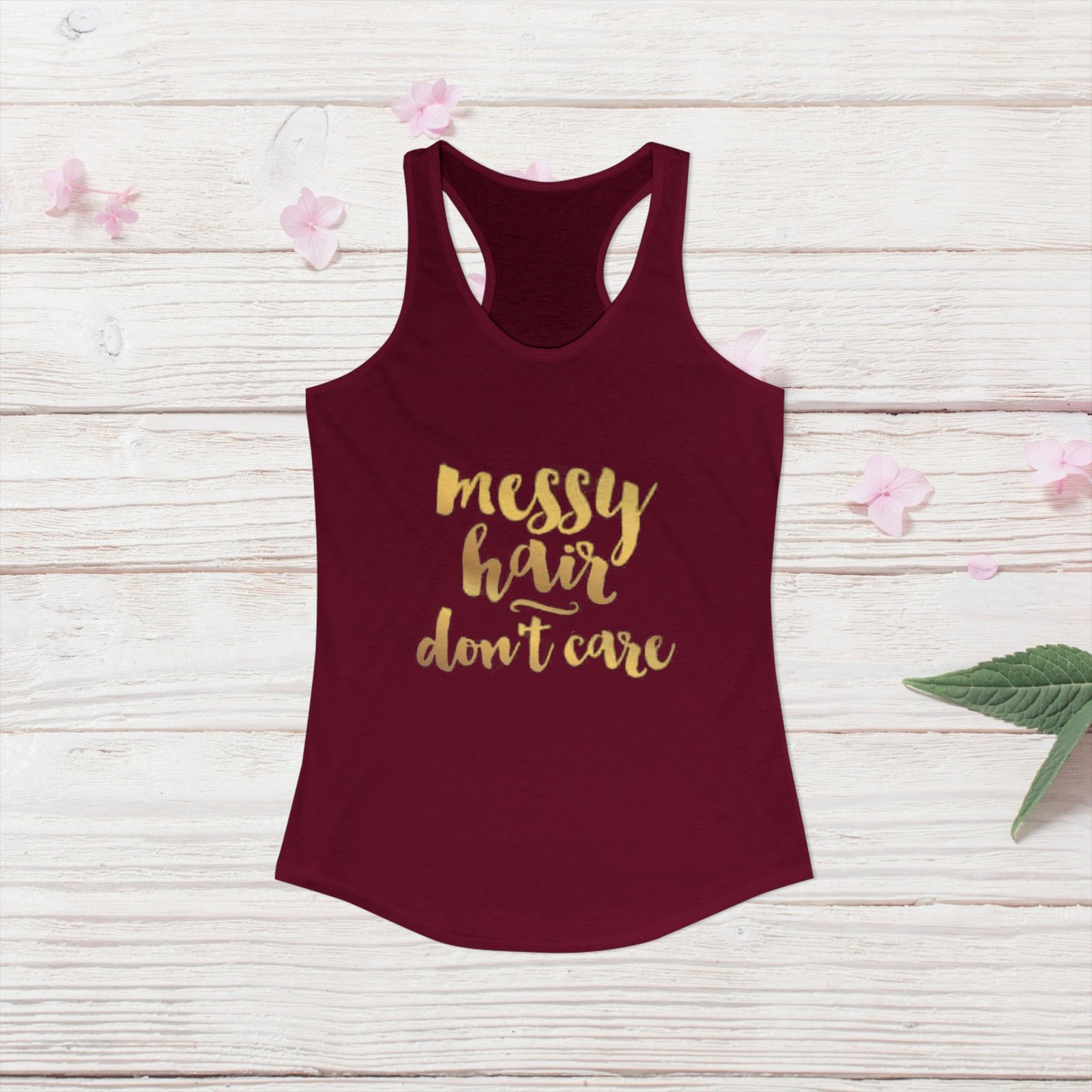 Messy Hair Don't Care Racerback Tank - Image 13