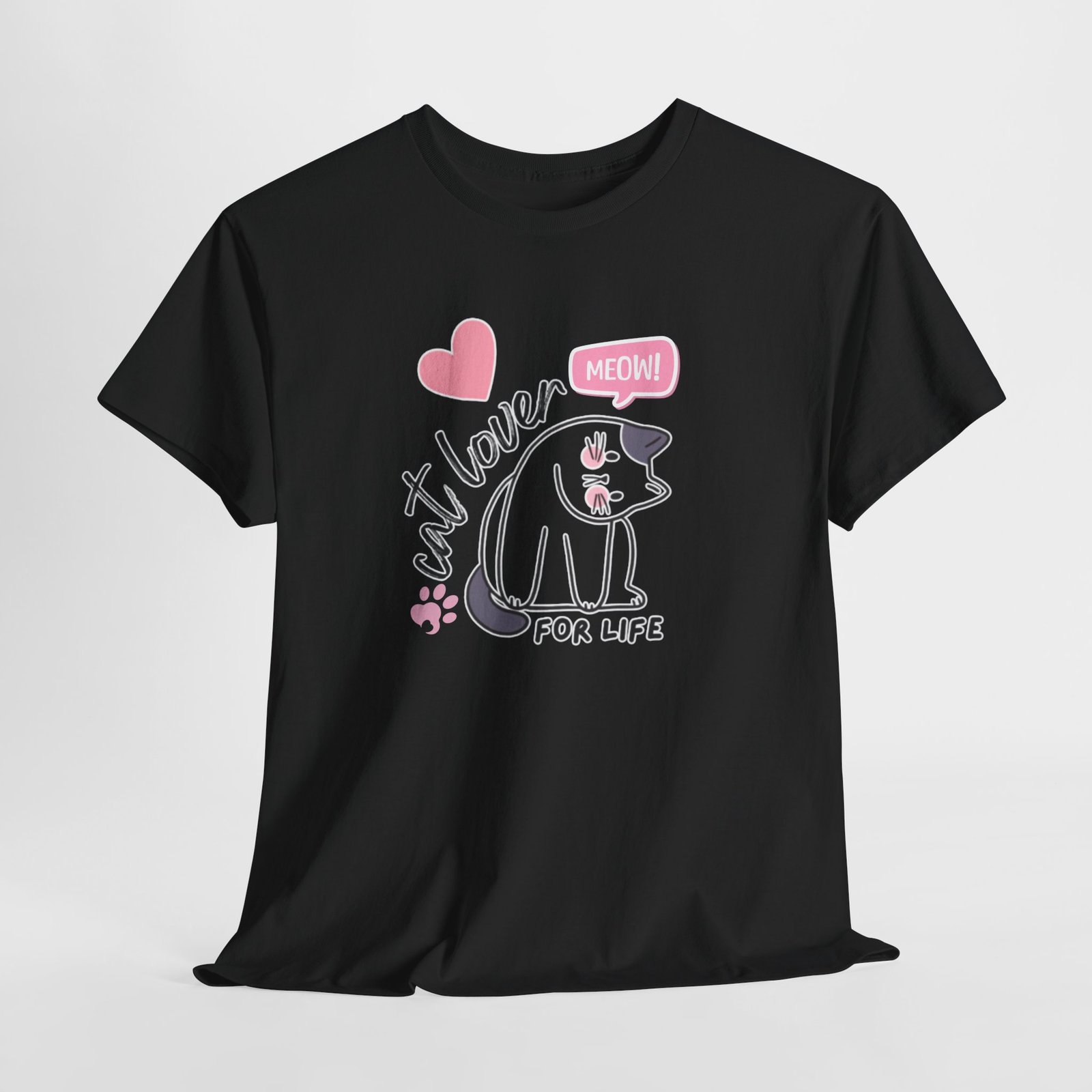 Cat Lover for Life — Cute 'Meow' Graphic Tee - Image 17