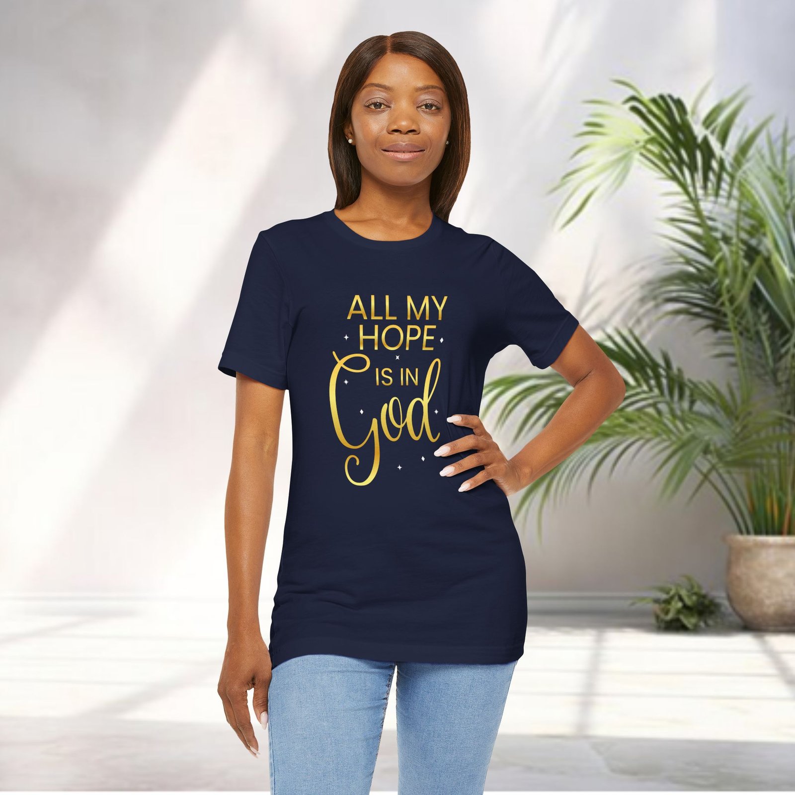 'All My Hope Is In God' T-Shirt - Gold - Image 14