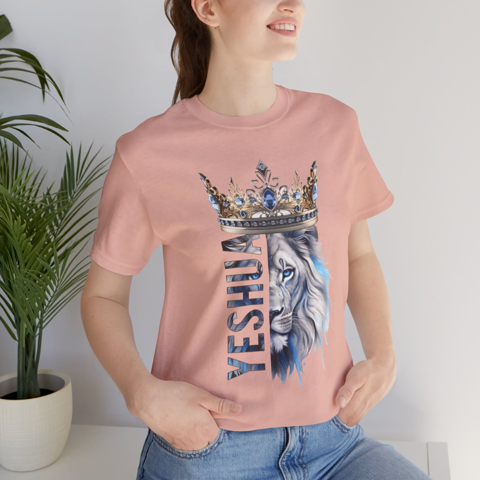 King of Kings - Crowned Yeshua Lion Unisex Tee - Image 13
