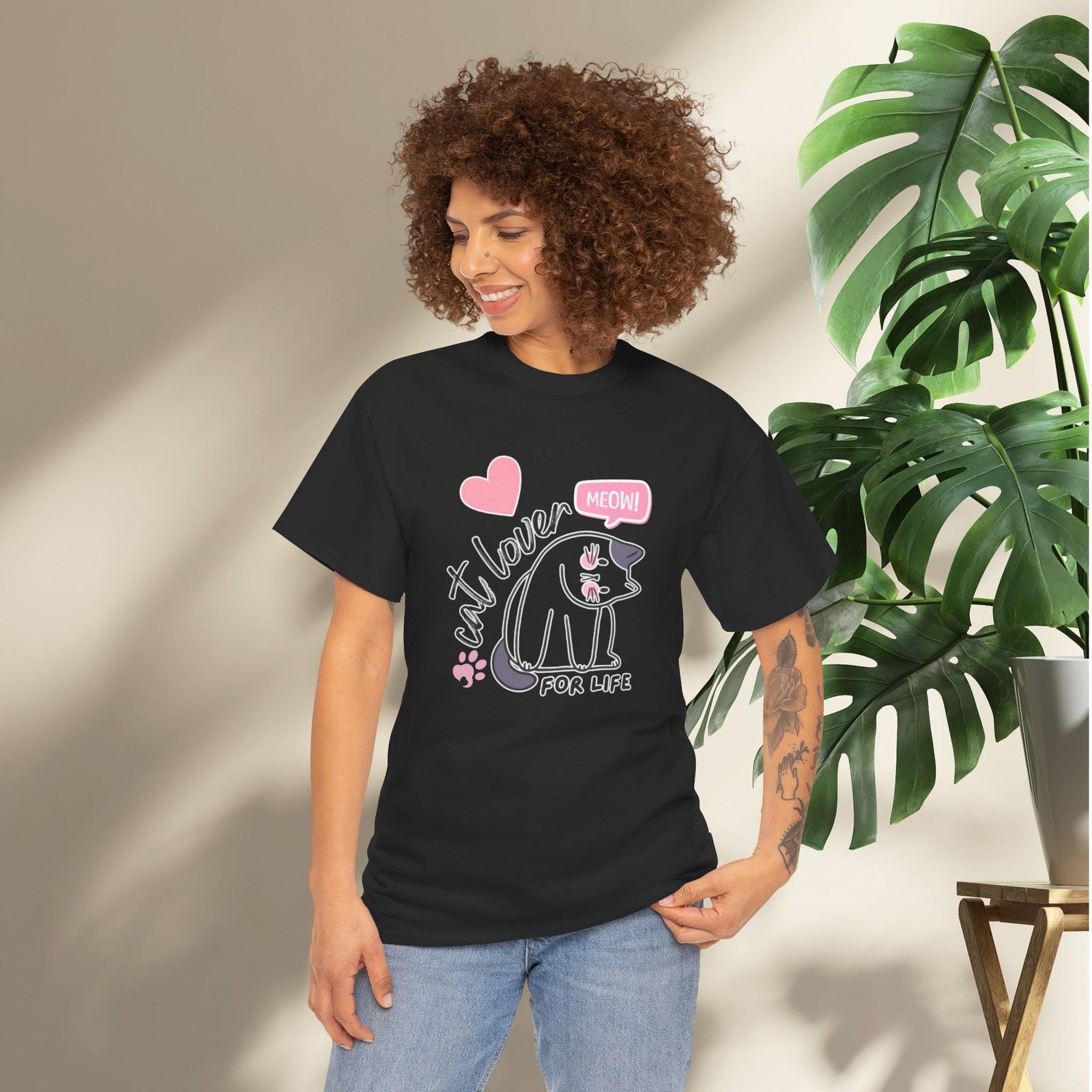 Cat Lover for Life — Cute 'Meow' Graphic Tee - Image 19