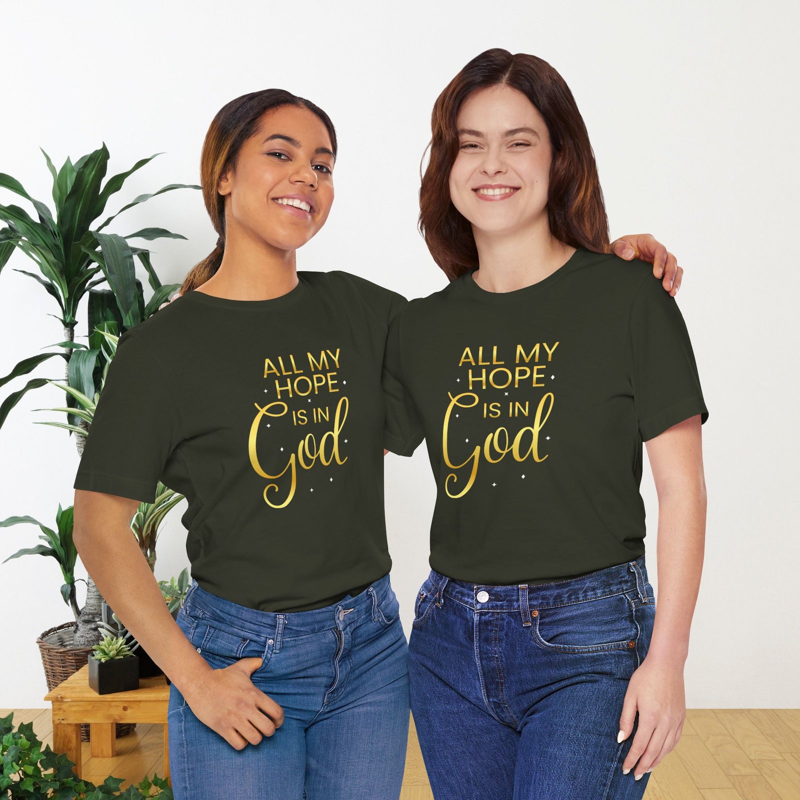 'All My Hope Is In God' T-Shirt - Gold - Image 11