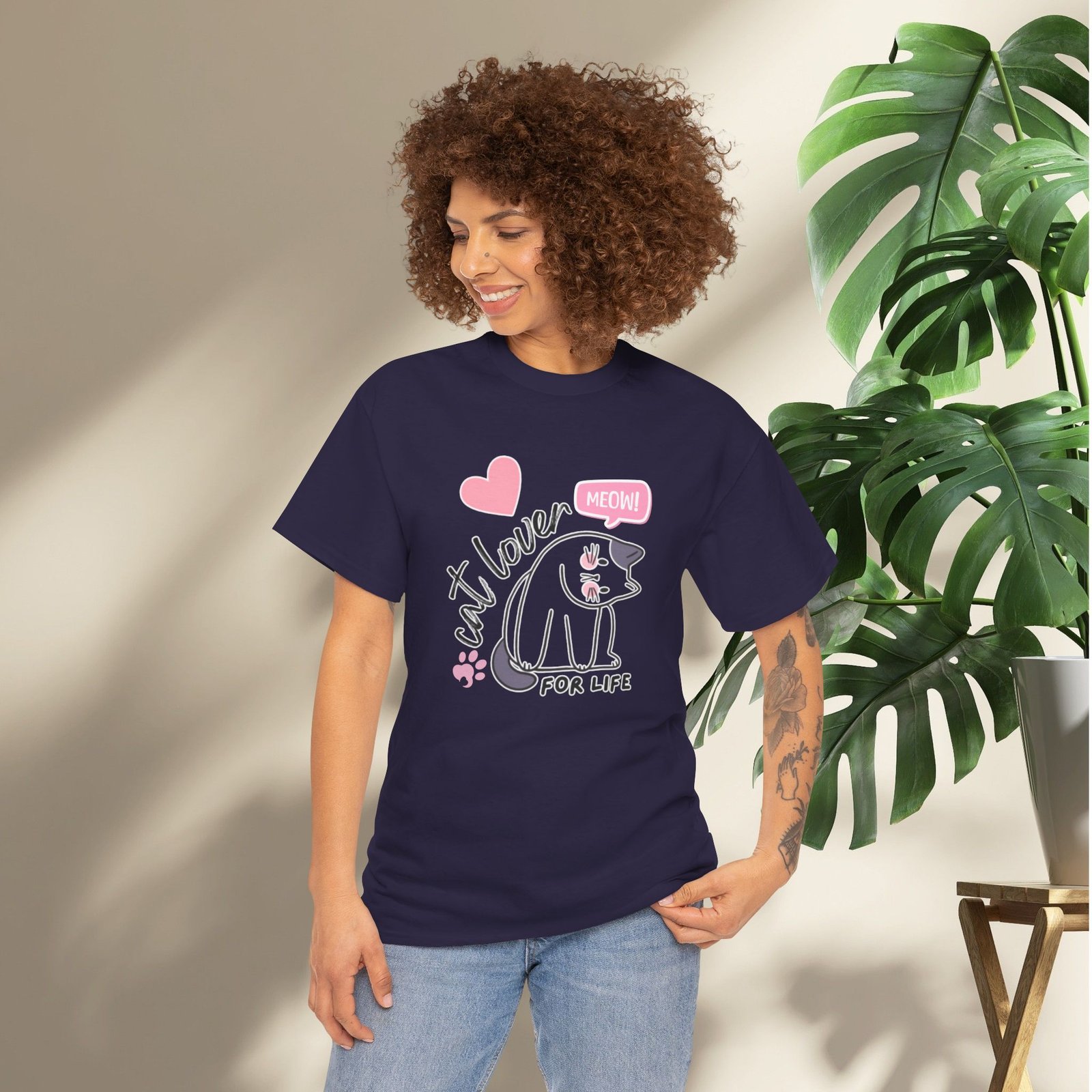 Cat Lover for Life — Cute 'Meow' Graphic Tee - Image 47